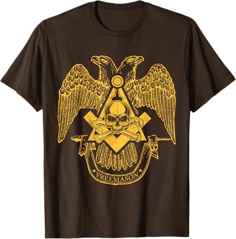 Masons Scottish Rite Eagle Skull & Bones Masonic Emblems T-Shirt - FUKAMASONIC