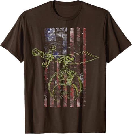 Shriner Masonic Patriotic American Flag T-shirt - FUKAMASONIC