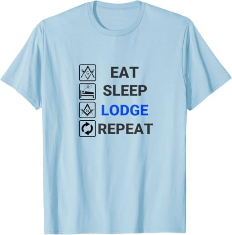 Freemason Eat Sleep Lodge Repeat - Funny Masonic Freemasonry T-Shirt - FUKAMASONIC