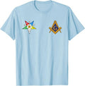 OES Mason Split Masonic Order Eastern Star Blue T-Shirt - FUKAMASONIC