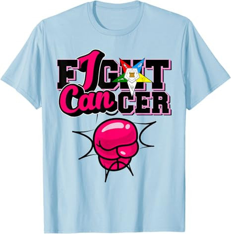 OES I Can Fight of the Eastern Star Breast Cancer Awareness T-Shirt - FUKAMASONIC