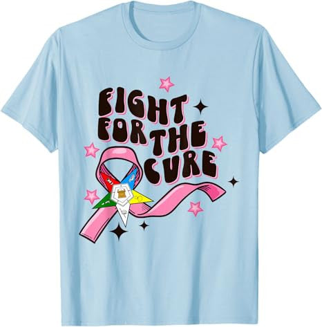 OES Fight For The Cure Eastern Star Breast Cancer Awareness T-Shirt - FUKAMASONIC