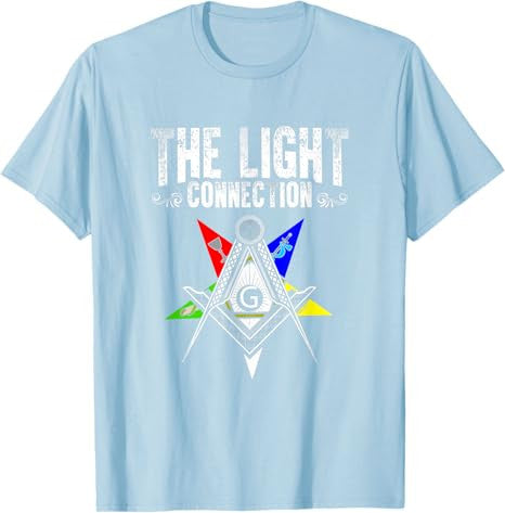 Light Connection OES Masonry Freemasonry Masonic Freemason T-Shirt - FUKAMASONIC