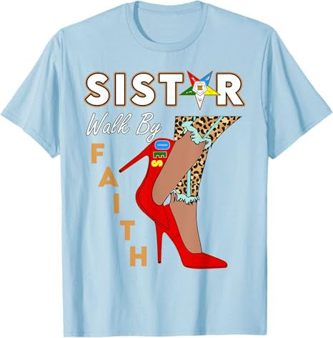 OES SiStar Leopard Walk By Faith Eastern Star Thanksgiving T-Shirt - FUKAMASONIC