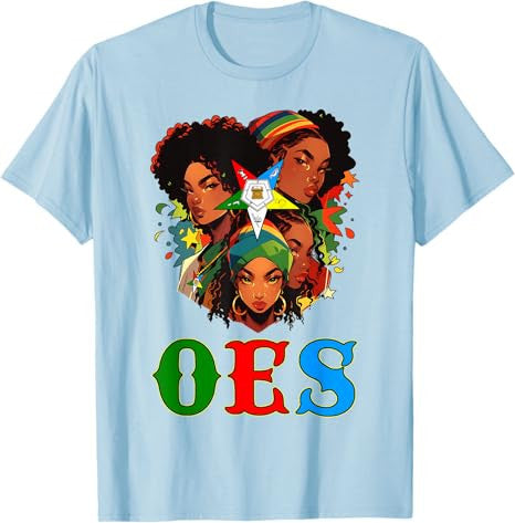 OES Afro Sisters Squad Team Eastern Star Women's Equality T-Shirt - FUKAMASONIC