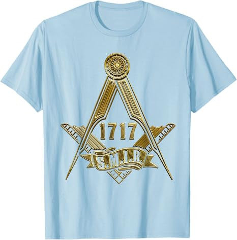 Masonic Freemasonry Fraternal Square Compass 1717 S.M.I.B. T-Shirt - FUKAMASONIC