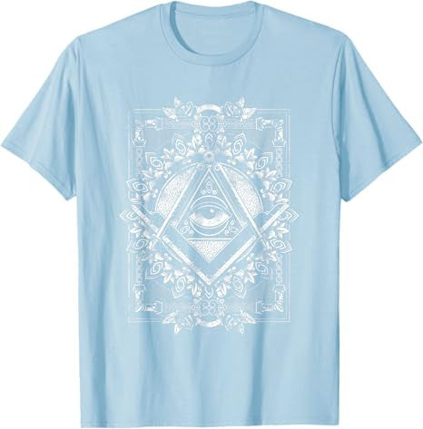 Freemason All seeing Eye The Masonic Square Compasses T-Shirt - FUKAMASONIC