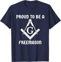 Proud To Be A Freemason Square Compass Freemason T-Shirt - FUKAMASONIC