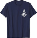 Master Mason Skull Square and Compass, Freemason T-Shirt T-Shirt - FUKAMASONIC