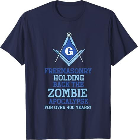 Freemasonry Holding back the Zombie - Masonic Freemason T-Shirt - FUKAMASONIC