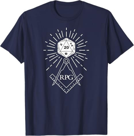 RPG Dice Boardgame Freemason D20 Masonic Cube Maker Templar T-Shirt - FUKAMASONIC