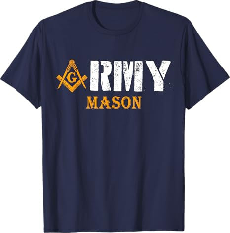 Freemason Army Compass & Square Masonic Symbol Vintage T-Shirt - FUKAMASONIC