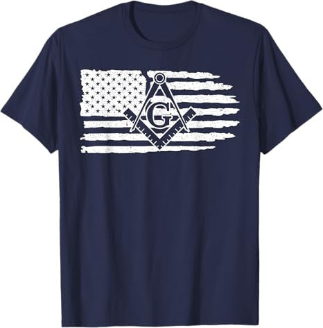 Freemason Masonic Fraternal Freemasonry USA Flag America T-Shirt - FUKAMASONIC