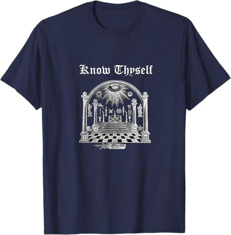 Know Thyself Masonic lodge symbol Freemason Master Mason tee T-Shirt - FUKAMASONIC