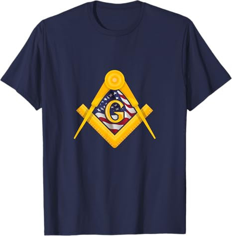 Masonic USA Flag Square and Compass American 4th of July T-Shirt - FUKAMASONIC