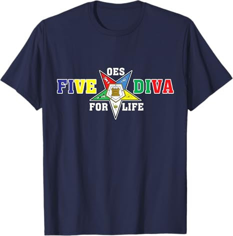 OES Five Diva Order of the Eastern Star Parents' Day Gift T-Shirt - FUKAMASONIC