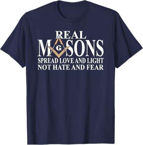 Real Masons Spread Love & Light, Freemason T-Shirt - FUKAMASONIC