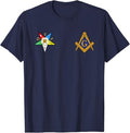 OES Mason Split Masonic Order Eastern Star Blue T-Shirt - FUKAMASONIC