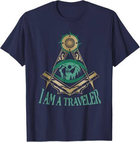 Masonic Freemasonry Fraternal Square Compass I Am A Traveler T-Shirt - FUKAMASONIC
