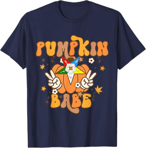 OES Pumpkin Babe Retro Order of Eastern Star Thanksgiving T-Shirt - FUKAMASONIC