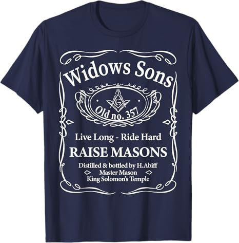 Masonic Widow's Sons No.357 Whiskey Raise Masons Fathers Day T-Shirt - FUKAMASONIC