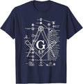 Structure of Freemasonry Square and Compass Diagram T-Shirt - FUKAMASONIC
