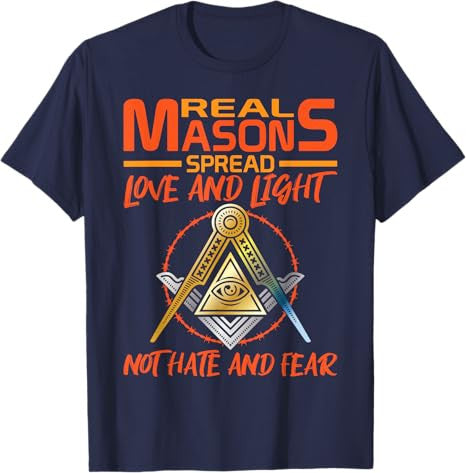 Freemason Real Masons Love and Light Masonic T-Shirt - FUKAMASONIC