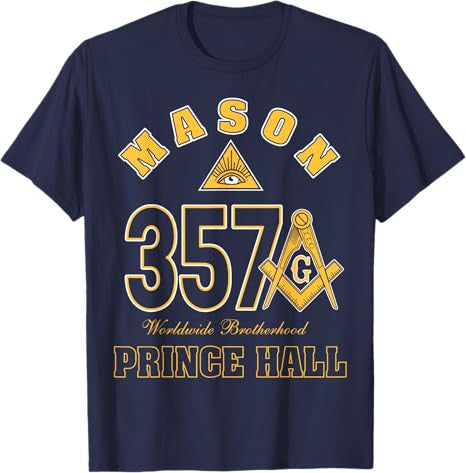 Prince Hall Mason 357 Symbol Worldwide Brotherhood Father's T-Shirt - FUKAMASONIC
