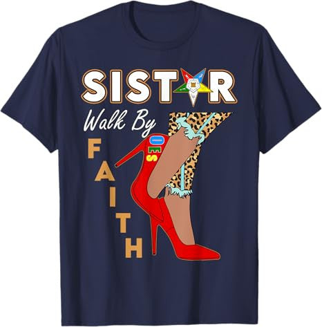 OES SiStar Leopard Walk By Faith Eastern Star Thanksgiving T-Shirt - FUKAMASONIC