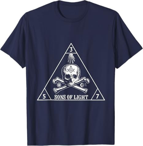 Masons Sons Of Light 357 Skull & Bone Masonic Father's Day T-Shirt - FUKAMASONIC