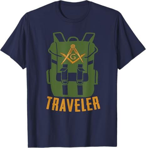 Masonic Freemasonry Fraternal Square Compass Traveler T-Shirt - FUKAMASONIC