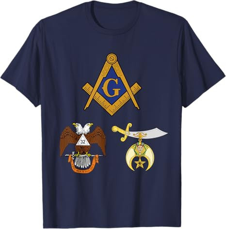 Master Mason 32nd Degree Shrine AASR Noble Masonic WD Blue T-Shirt