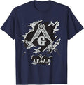 Masons AF&AM Torn Ripped Skin Symbol Masonic Father's Day T-Shirt