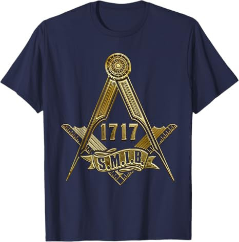 Masonic Freemasonry Fraternal Square Compass 1717 S.M.I.B. T-Shirt - FUKAMASONIC