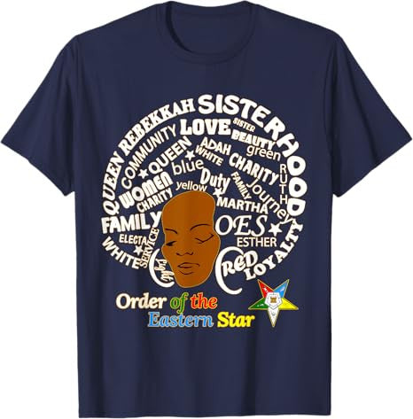 OES Sister Afro PHA Queen Order the Eastern Star Christmas T-Shirt - FUKAMASONIC