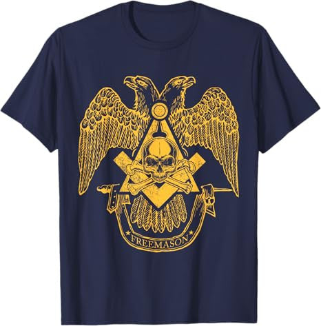 Masons Scottish Rite Eagle Skull & Bones Masonic Emblems T-Shirt - FUKAMASONIC