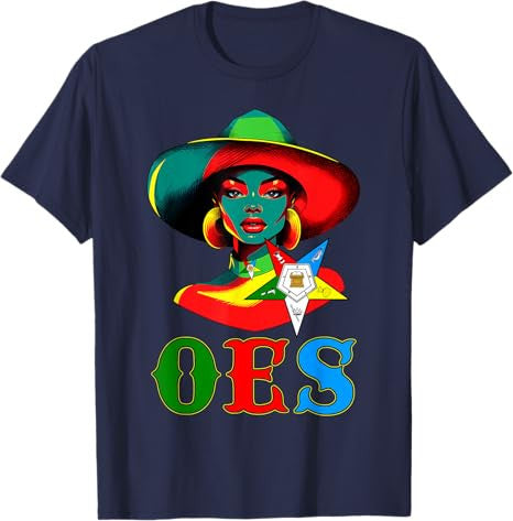 OES Black Sister Floppy Hat Eastern Star Women's Equality T-Shirt - FUKAMASONIC
