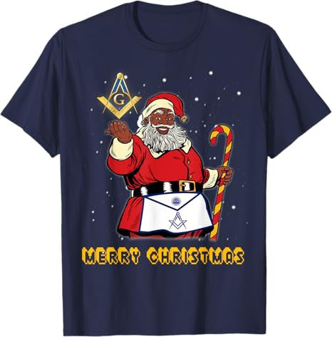 Masonic Santa Claus Mason Apron Merry Christmas And New Year T-Shirt - FUKAMASONIC