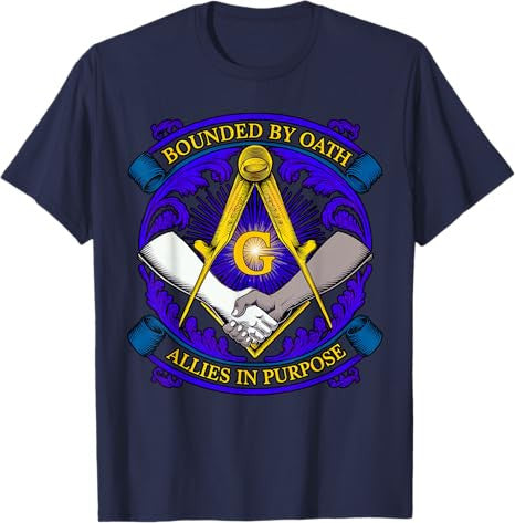 Masonic symbol with "Allies in Purpose" oath, freemason S&C T-Shirt - FUKAMASONIC