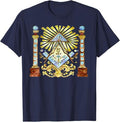 freemason Tee Watercolour illustration mysterious illuminati T-Shirt - FUKAMASONIC