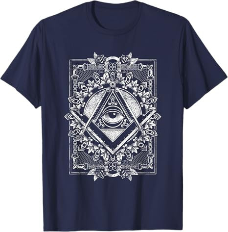 Freemason All seeing Eye The Masonic Square Compasses T-Shirt - FUKAMASONIC