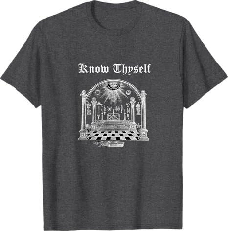 Know Thyself Masonic lodge symbol Freemason Master Mason tee T-Shirt - FUKAMASONIC