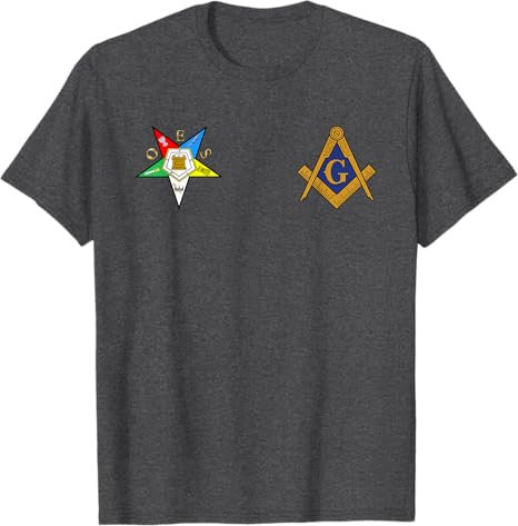 OES Mason Split Masonic Order Eastern Star Blue T-Shirt - FUKAMASONIC