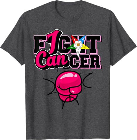 OES I Can Fight of the Eastern Star Breast Cancer Awareness T-Shirt - FUKAMASONIC