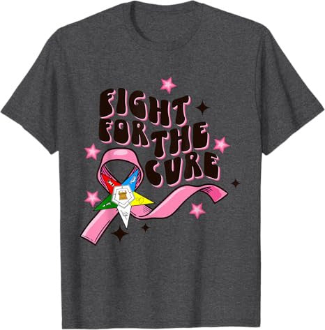 OES Fight For The Cure Eastern Star Breast Cancer Awareness T-Shirt - FUKAMASONIC