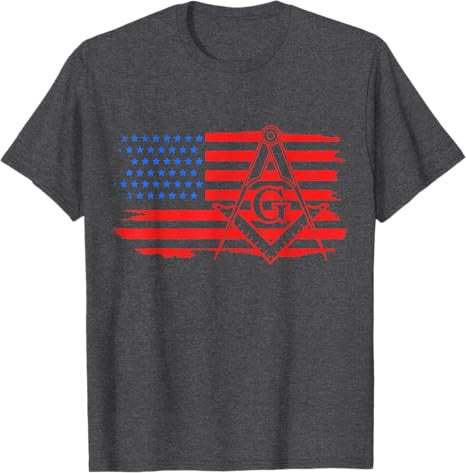 Mason Masonic US Flag Square T-Shirt - FUKAMASONIC