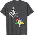 OES Mason Split Long T Shirt Masonic Eastern Star Tee Black T-Shirt - FUKAMASONIC