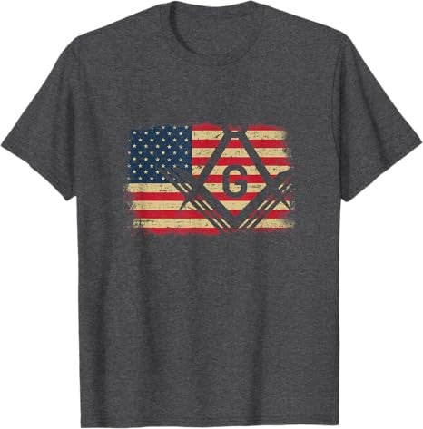 Freemason USA American Flag Freemasonry 4th of July T-Shirt - FUKAMASONIC