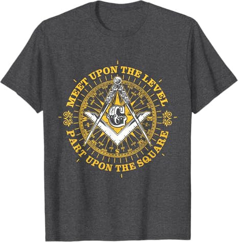 Freemason Meet Upon the Level Part Upon The Square Masonic T-Shirt - FUKAMASONIC