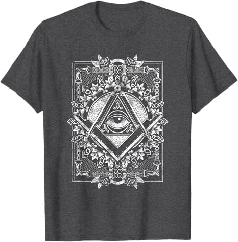 Freemason All seeing Eye The Masonic Square Compasses T-Shirt - FUKAMASONIC